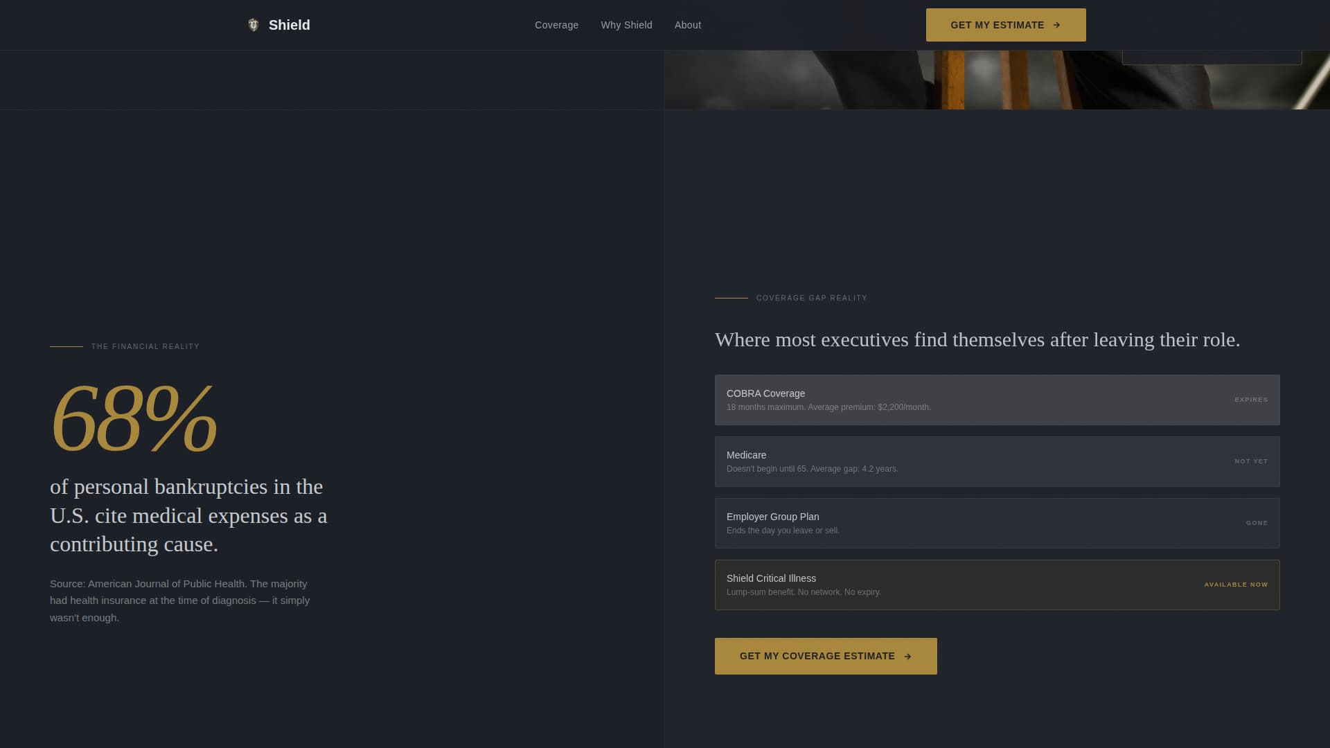 Shield - Executive Preretiree Landing Page Template