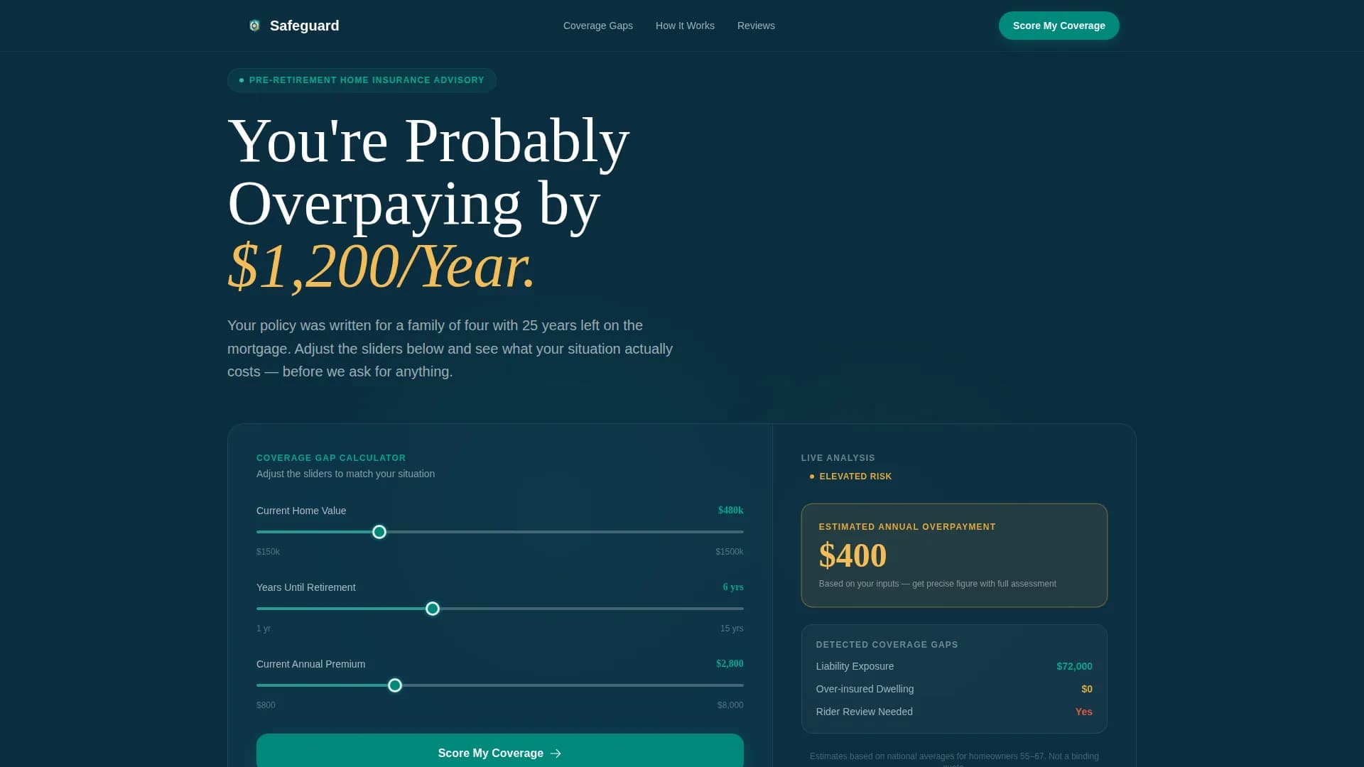 Analyze — Precision Coverage Audit Landing Page Template