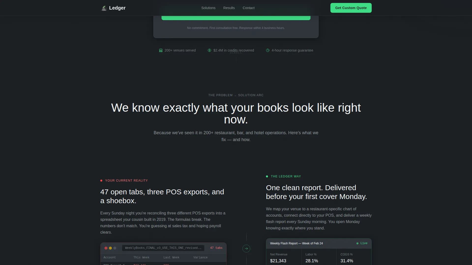 Restaurant & Bar Accounting Cost Estimator Website Template