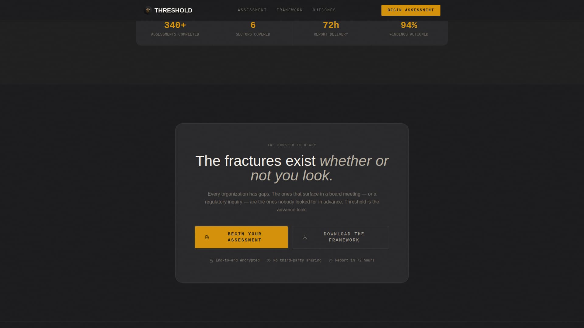Threshold - Executive Riskassessment Landing Page Template