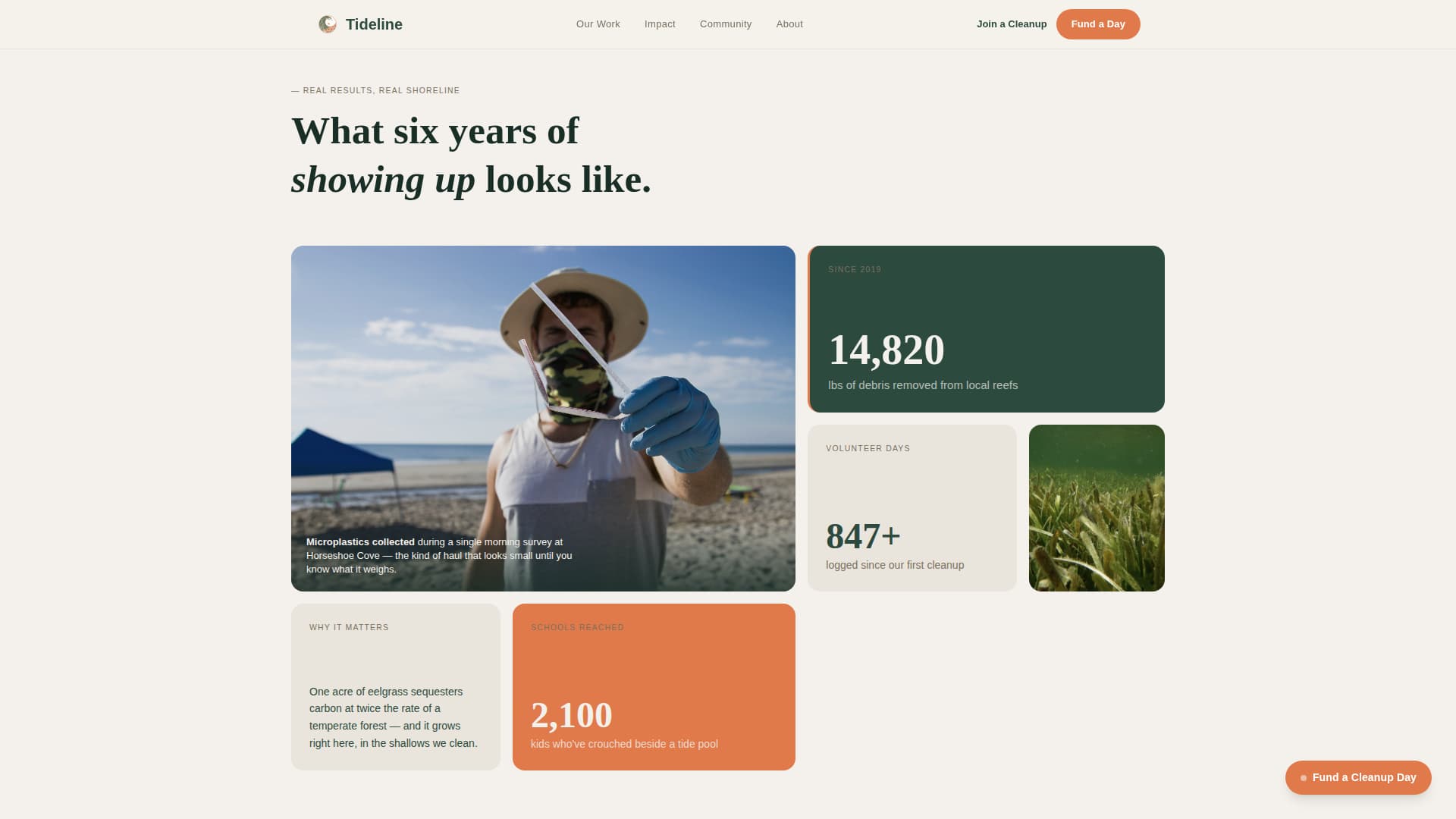Tideline - Inspiring Ocean Conservation Landing Page Template
