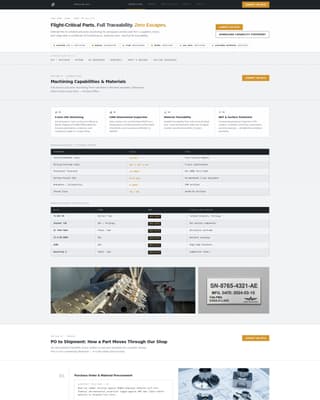 AS9100 Aerospace Machining Supplier Website Template