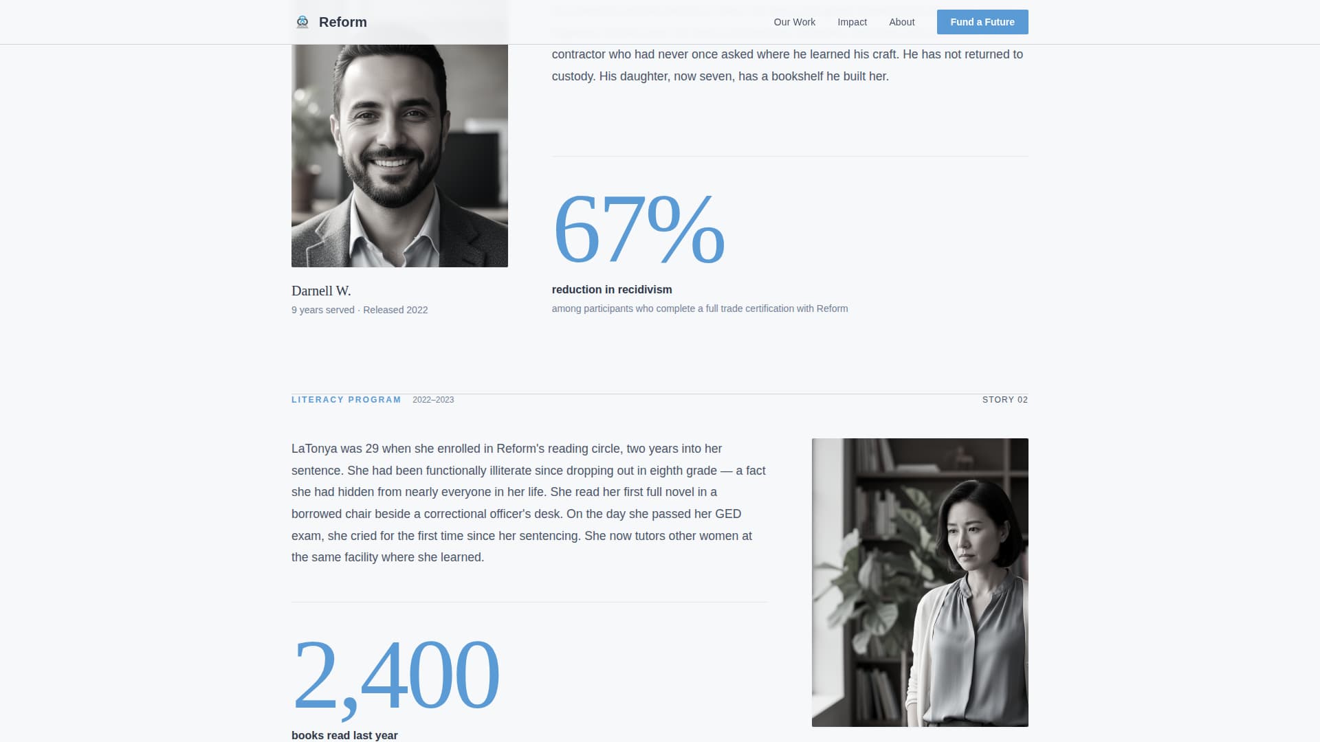 Prison Reform Nonprofit Blog Website Template
