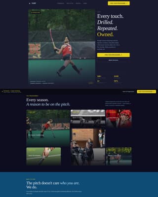 Turf — Energetic Field Hockey League Landing Page Template