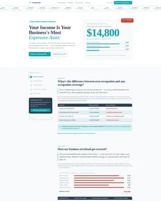 Advanced Small Business Owner Insurance FAQ & Common Questions Website Template