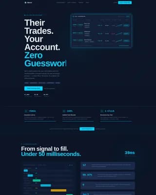 Mirror - Precision Copy Trading Landing Page Template