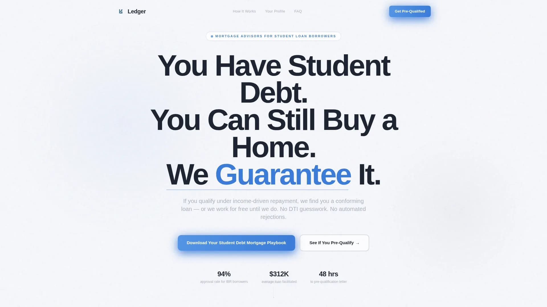 Ledger — Assured Student Homebuying Landing Page Template