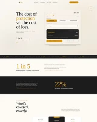 Vow — Ultimate Wedding Insurance Landing Page Template