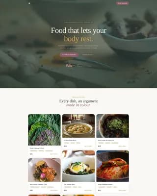 Nourish — Wholefood Restaurant Landing Page Template
