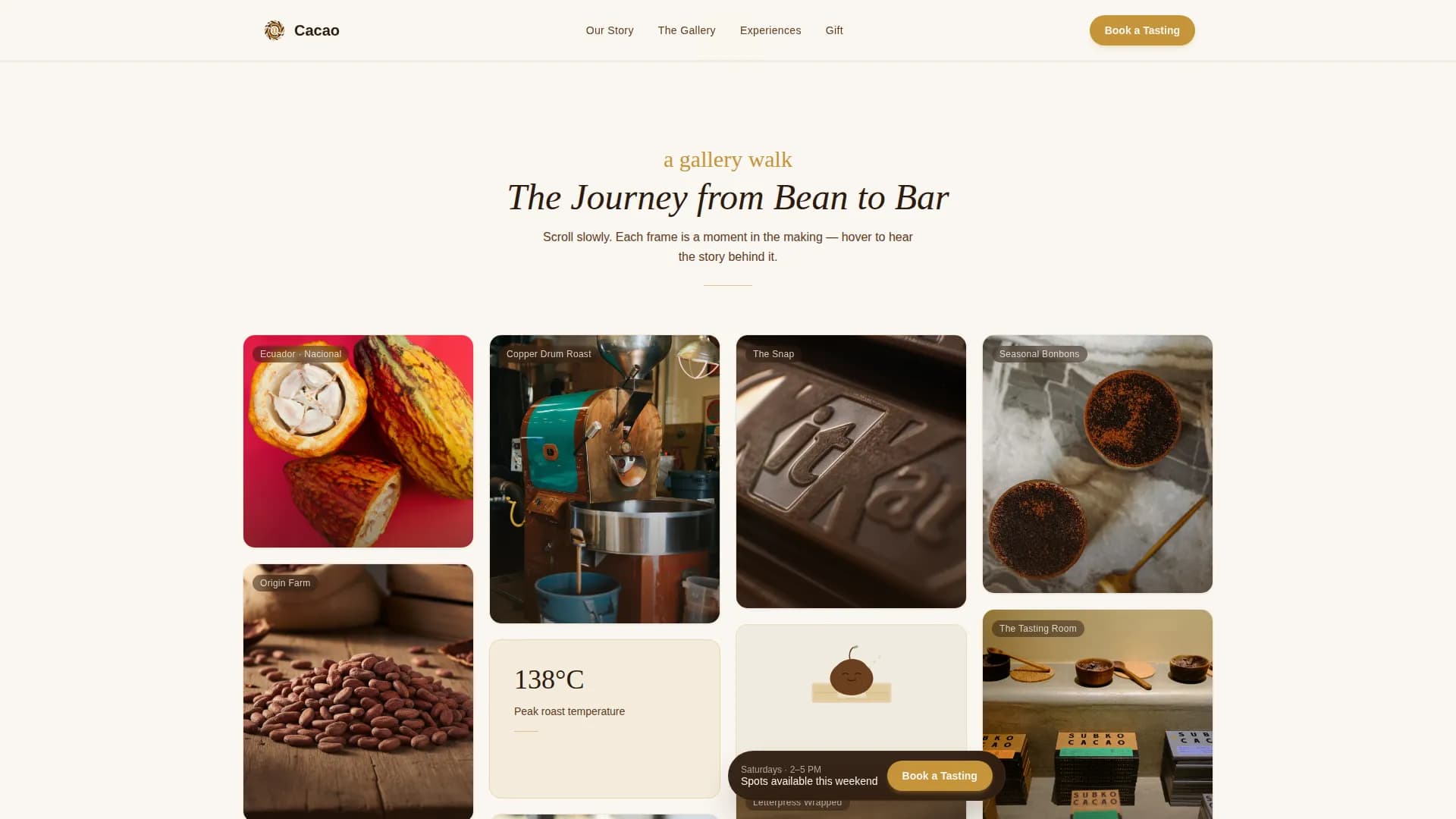 Chocolate & Confectionery Appointment Booking Website Template