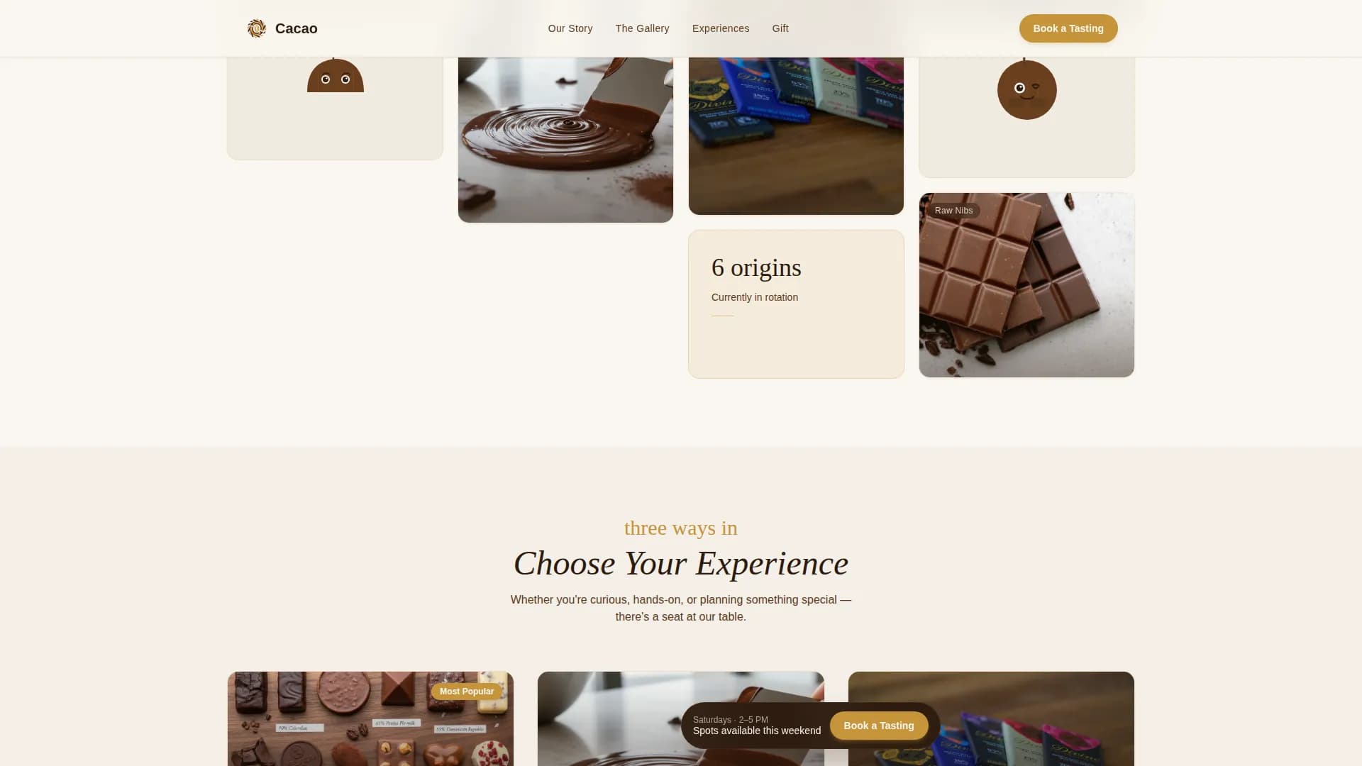 Chocolate & Confectionery Appointment Booking Website Template