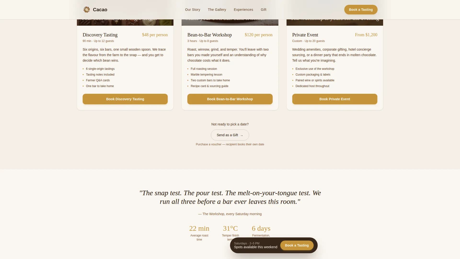 Chocolate & Confectionery Appointment Booking Website Template