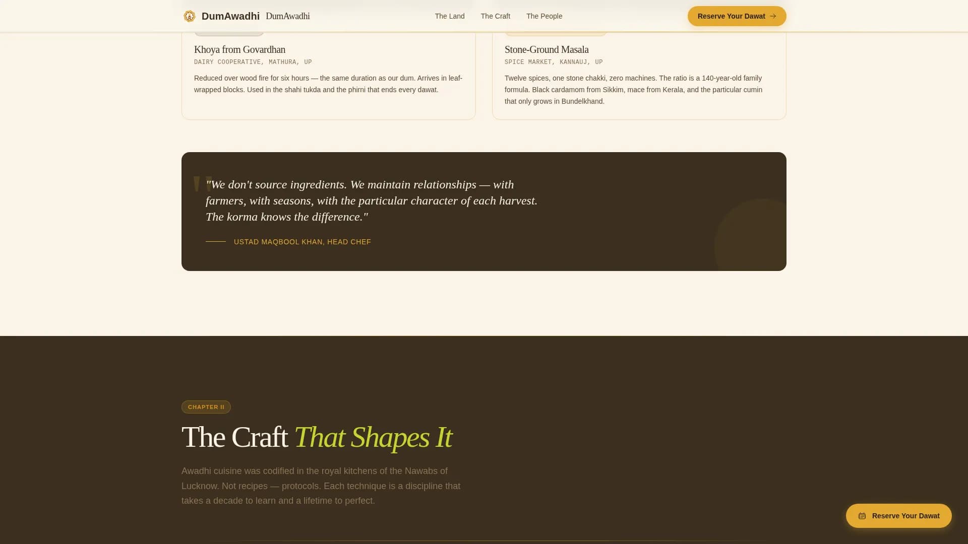 Certified Regional & Specialty Restaurant Appointment Booking Website Template