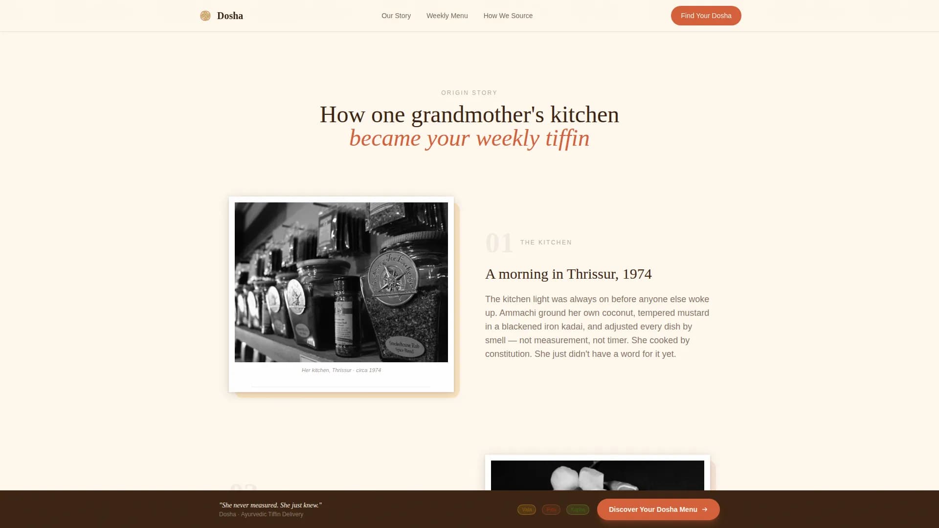 Dosha - Ayurvedic Meal Delivery Landing Page Template