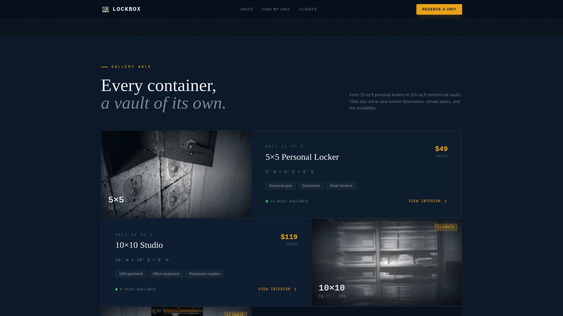 Self-Storage & Mini-Storage Professional Website Template