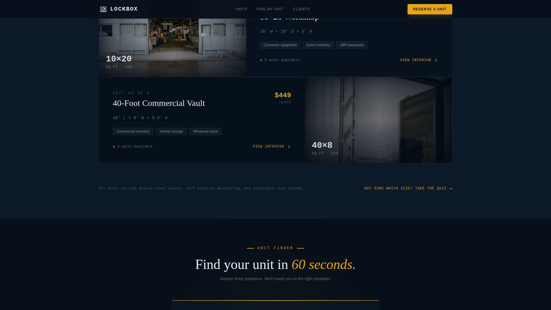 Self-Storage & Mini-Storage Professional Website Template