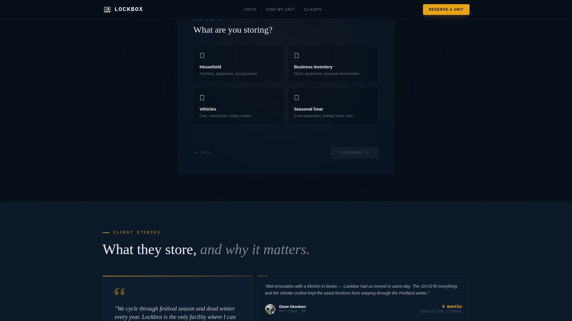 Self-Storage & Mini-Storage Professional Website Template