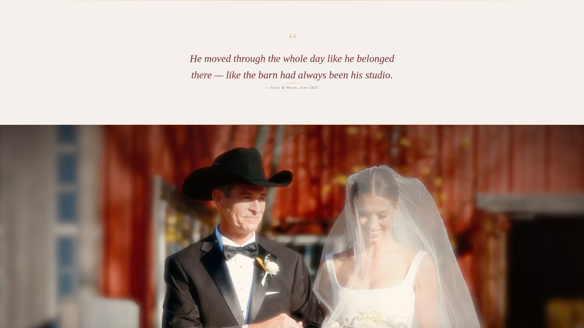 Barn Wedding Booking Website Template