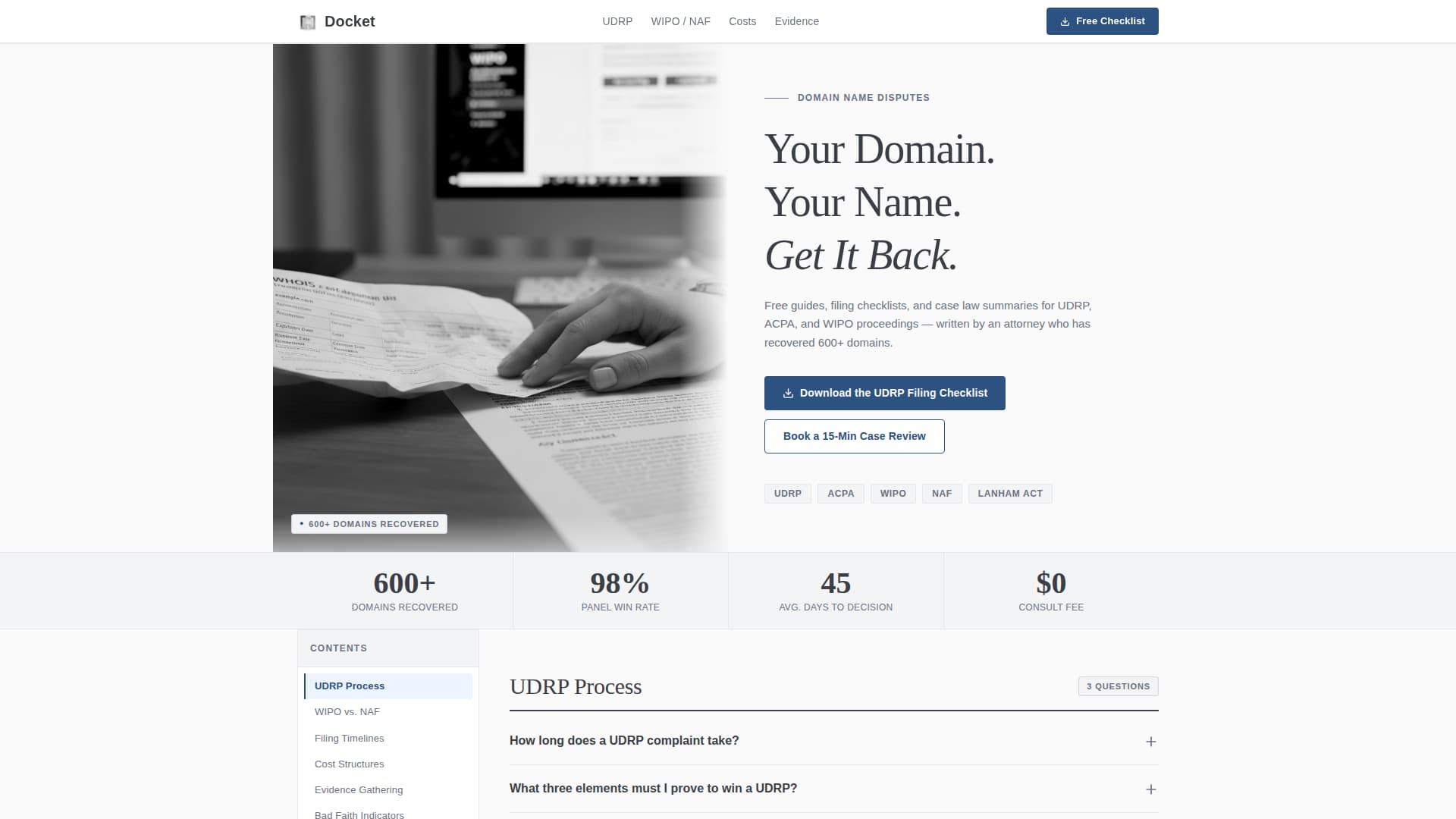 Intellectual Property Booking Website Template