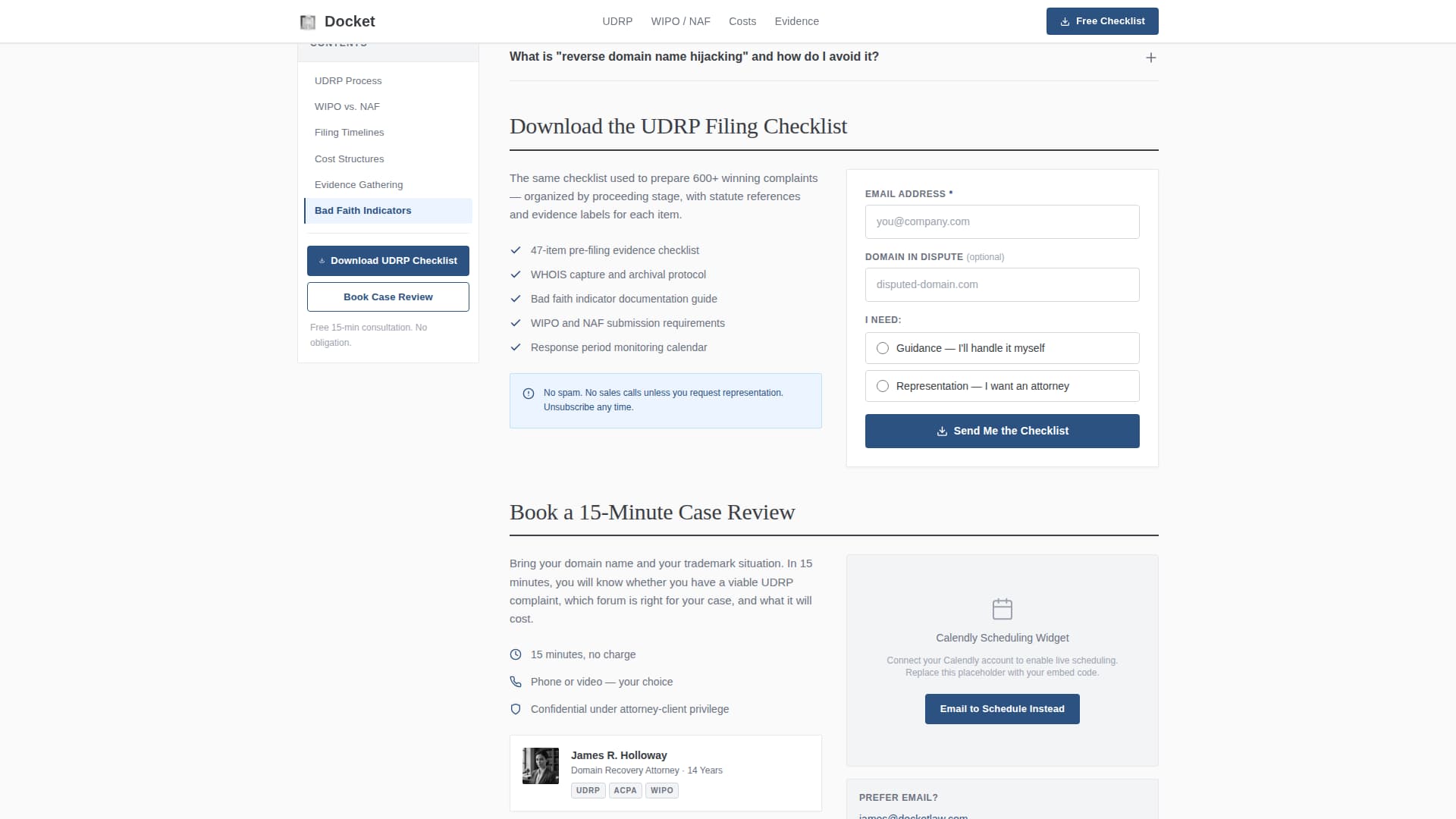 Intellectual Property Booking Website Template