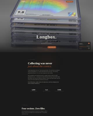 Longbox - Premium Collecting Landing Page Template
