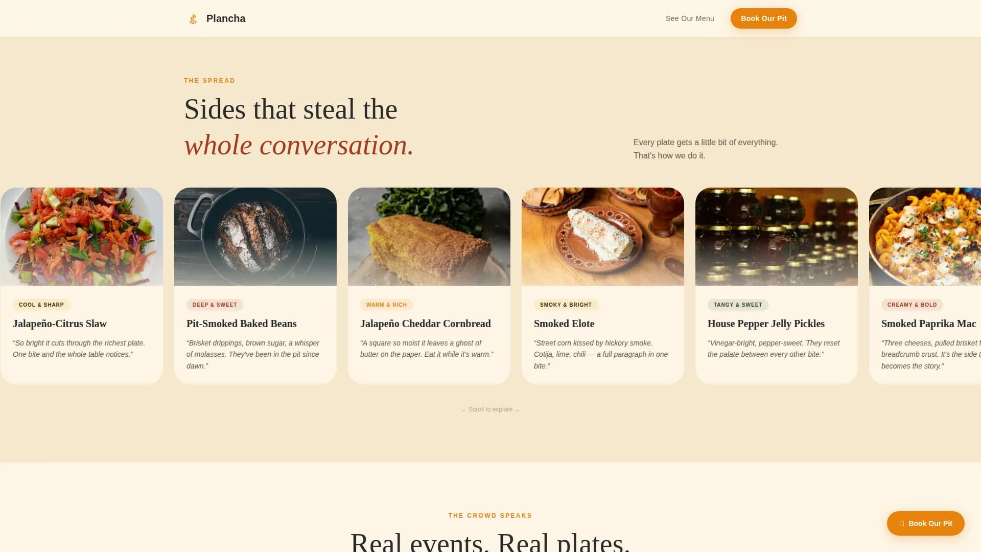 Plancha - Low and Slow BBQ Smoker Truck Landing Page Template