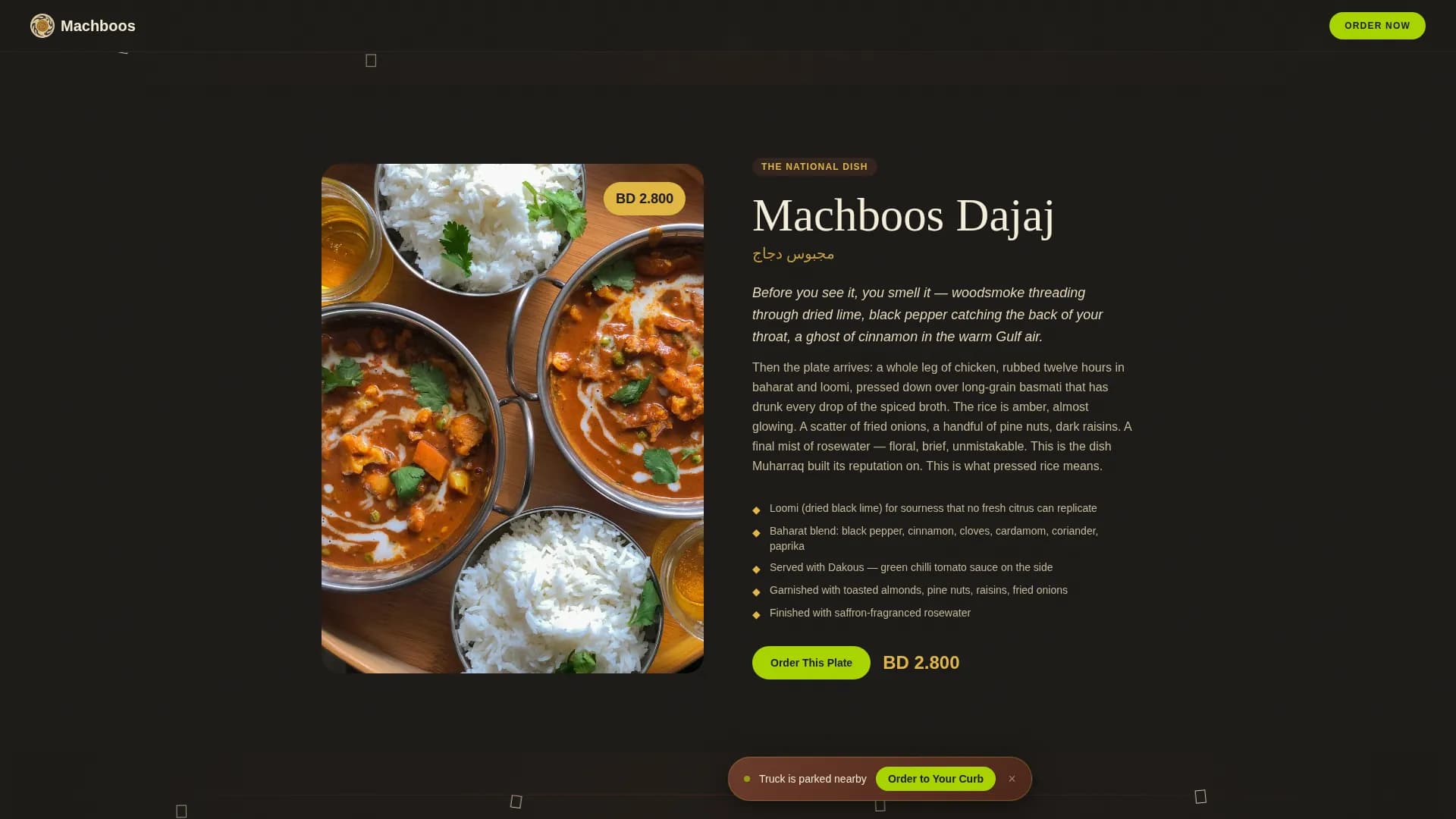 Middle Eastern Cuisine & Dining Commercial Professional Website Template