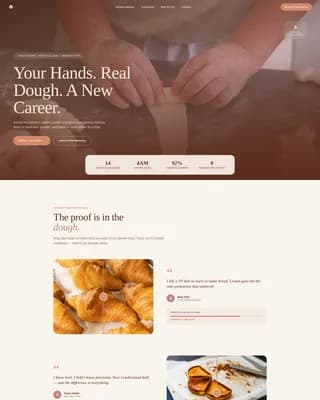 Levain - Artisan Pastry Academy Landing Page Template
