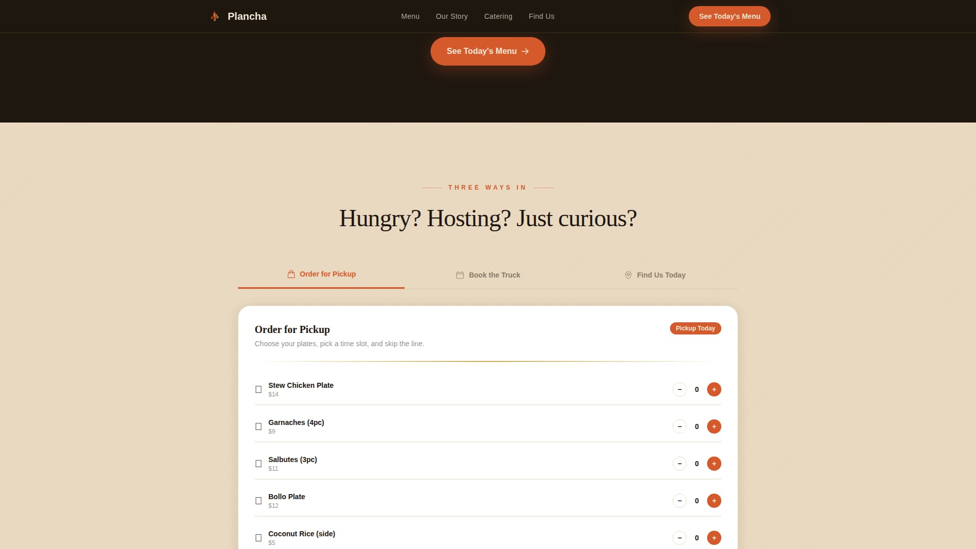 Plancha - Sizzling Foodtruck Landing Page Template