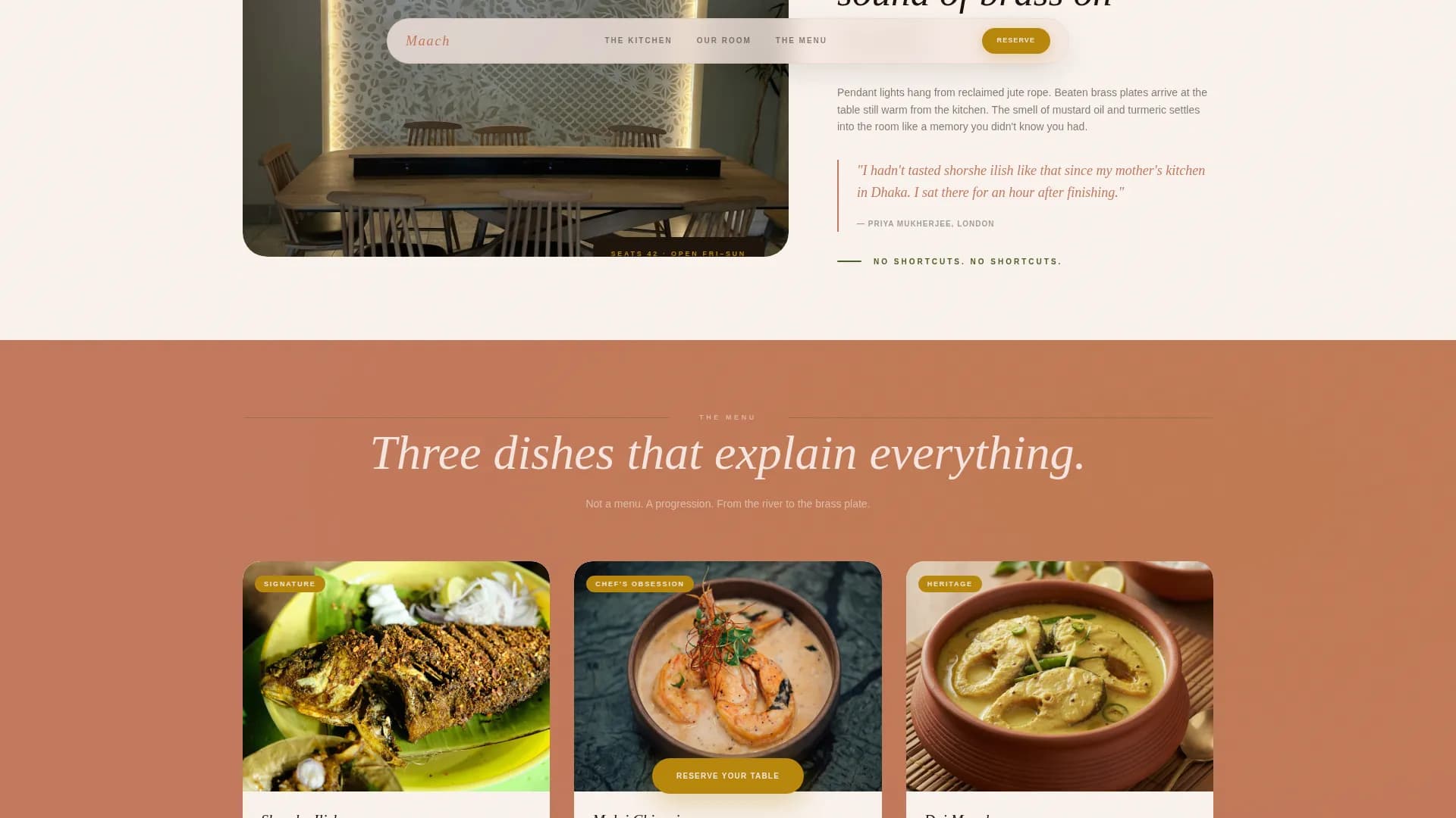 Regional & Specialty Restaurant Appointment Booking Website Template