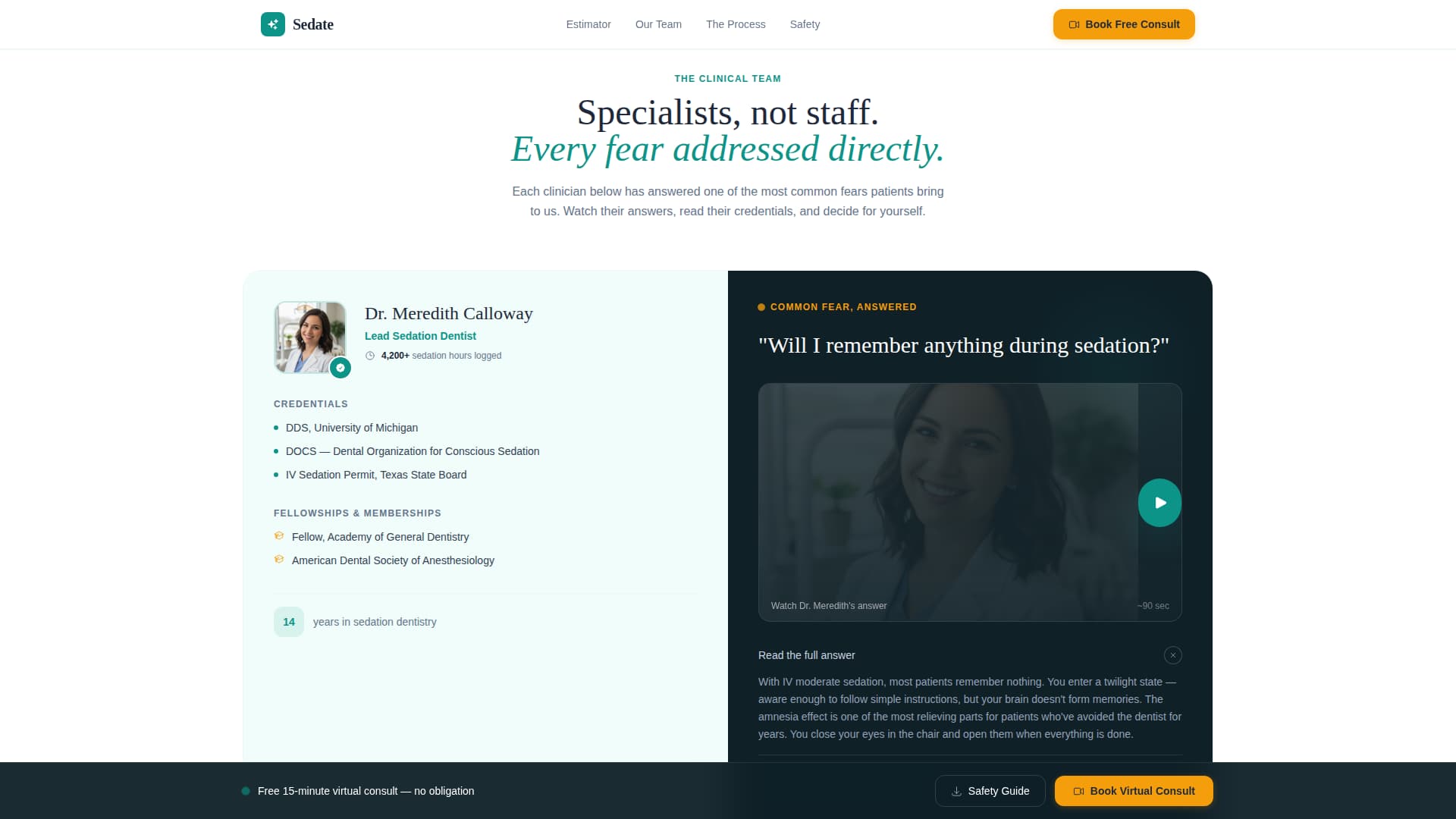 Expert Sedation Dentist Appointment Booking Website Template