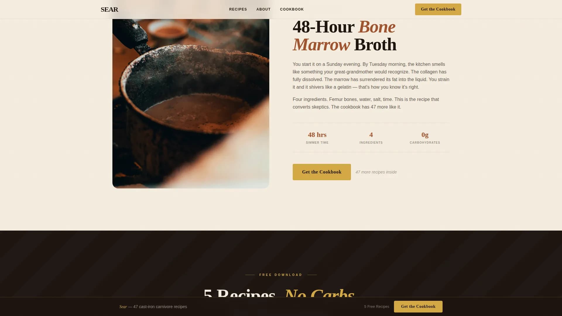 Carnivore Diet Food & Dining Blog Website Template