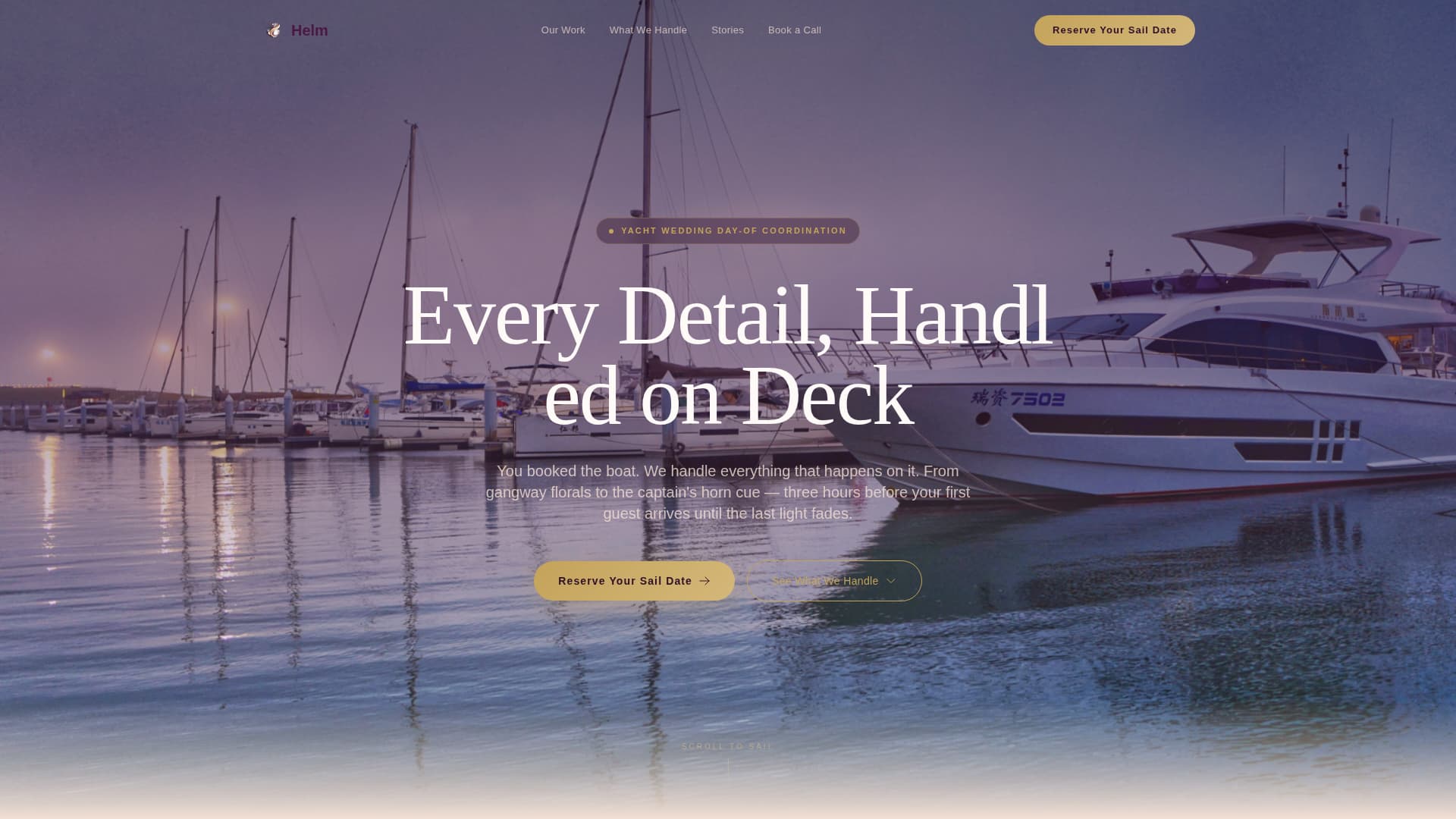 Helm - Seamless Yachtwedding Landing Page Template
