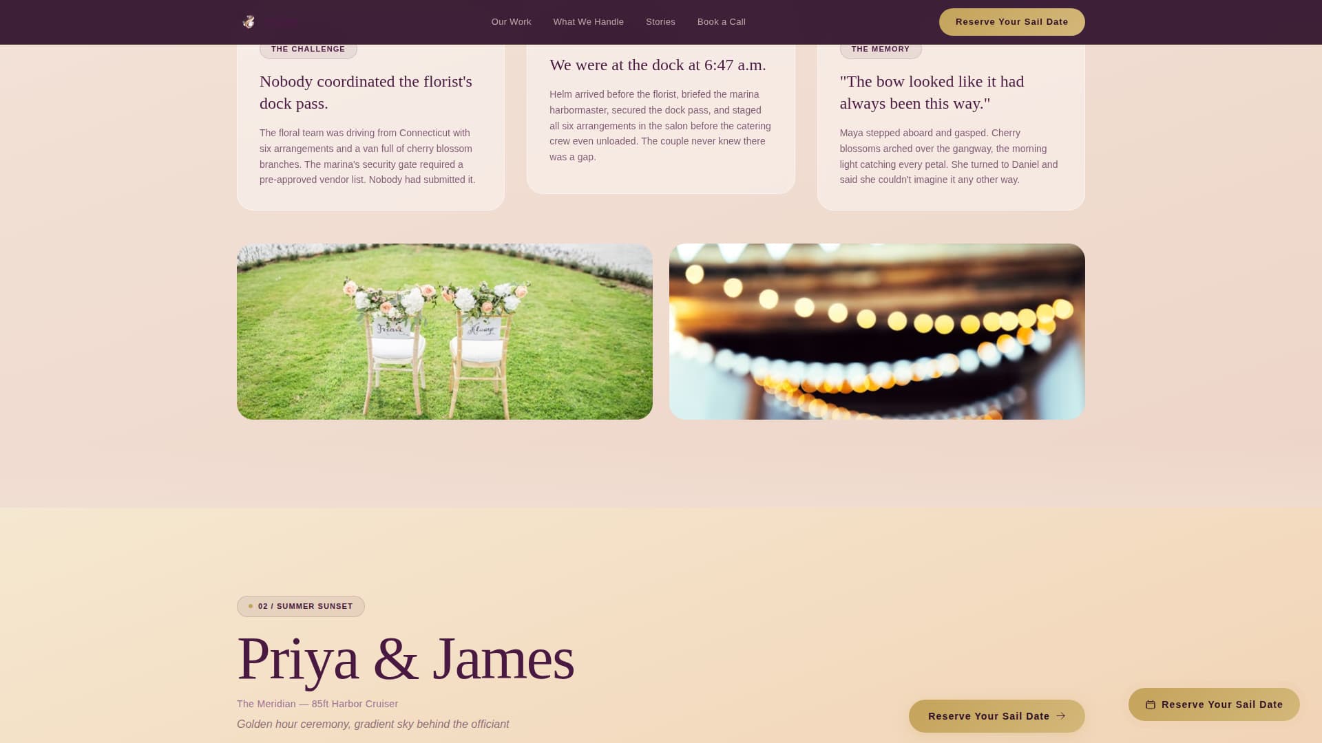Helm - Seamless Yachtwedding Landing Page Template