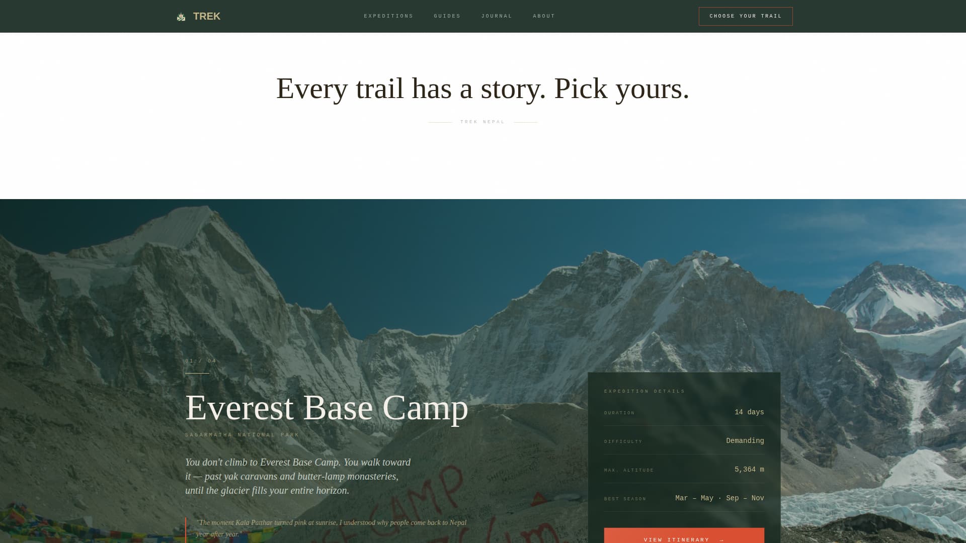 Nepal Travel Professional Website Template