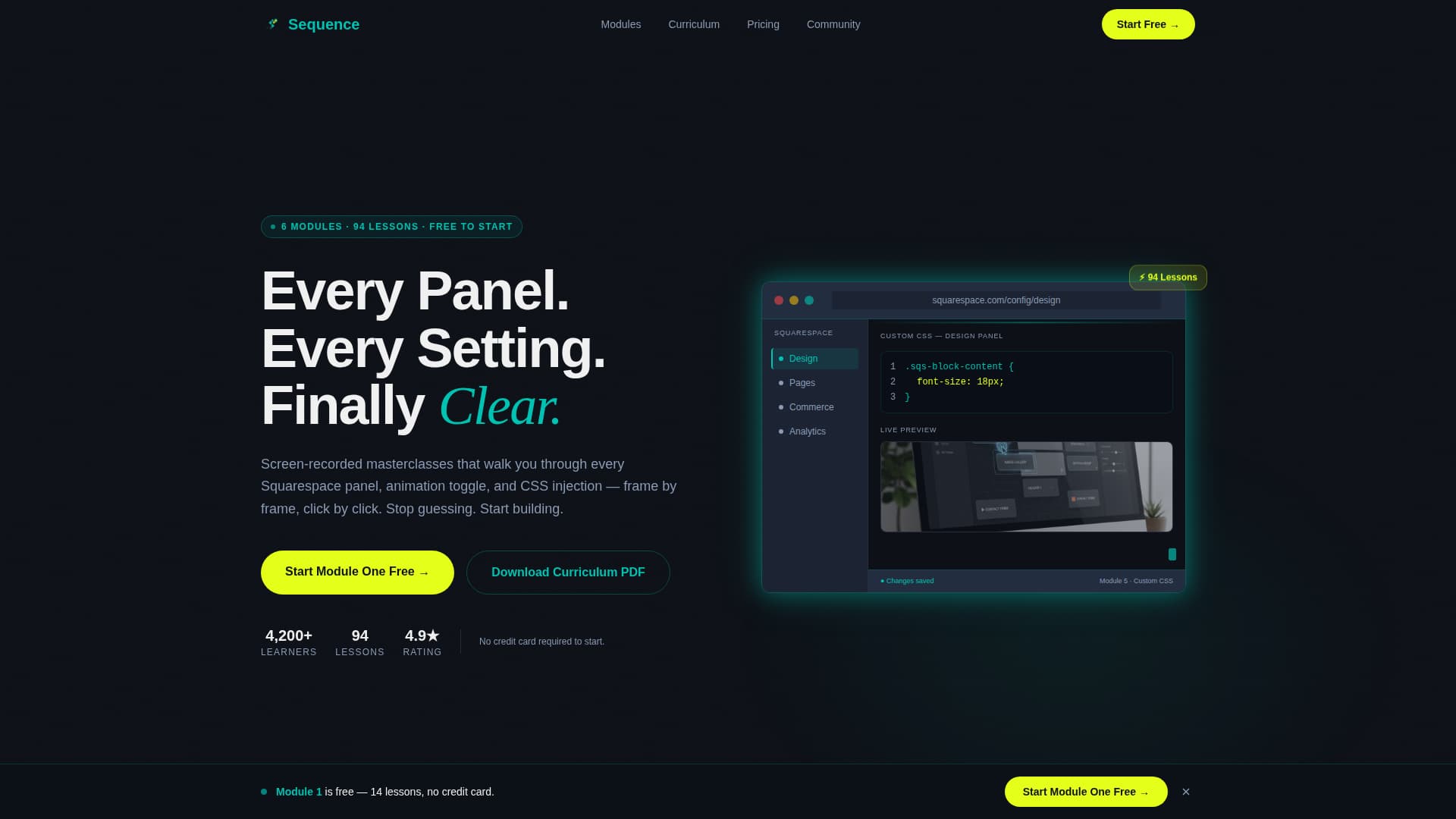 Sequence - Dynamic Squarespace Landing Page Template