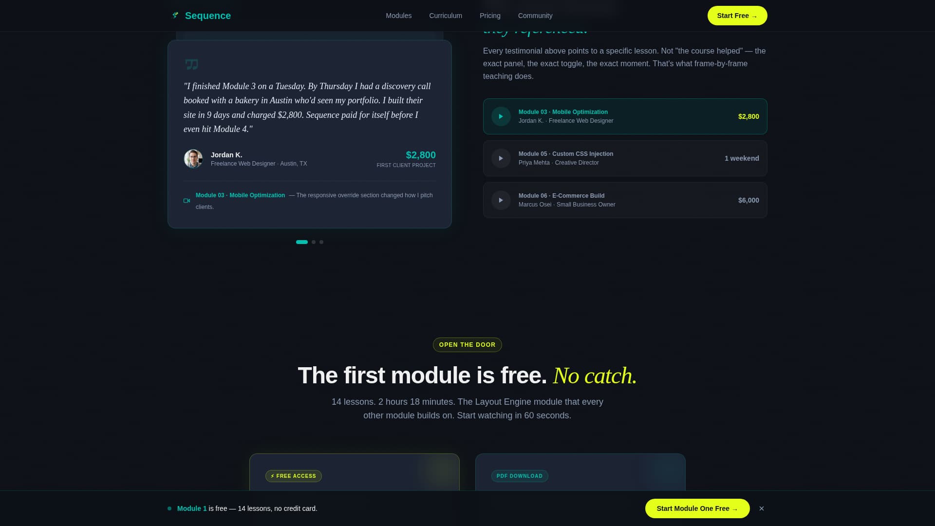 Sequence - Dynamic Squarespace Landing Page Template