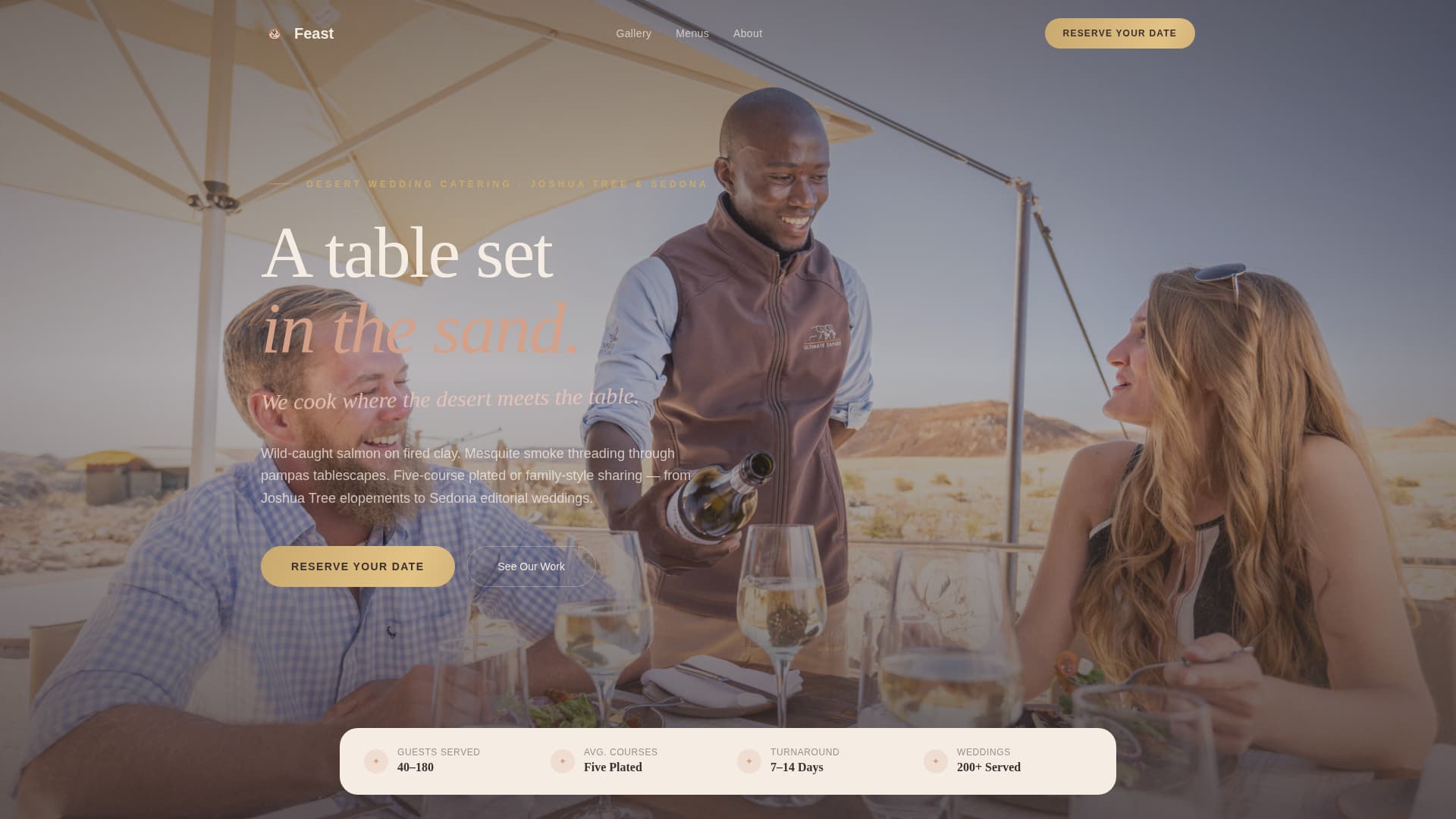 Desert Wedding Booking Website Template