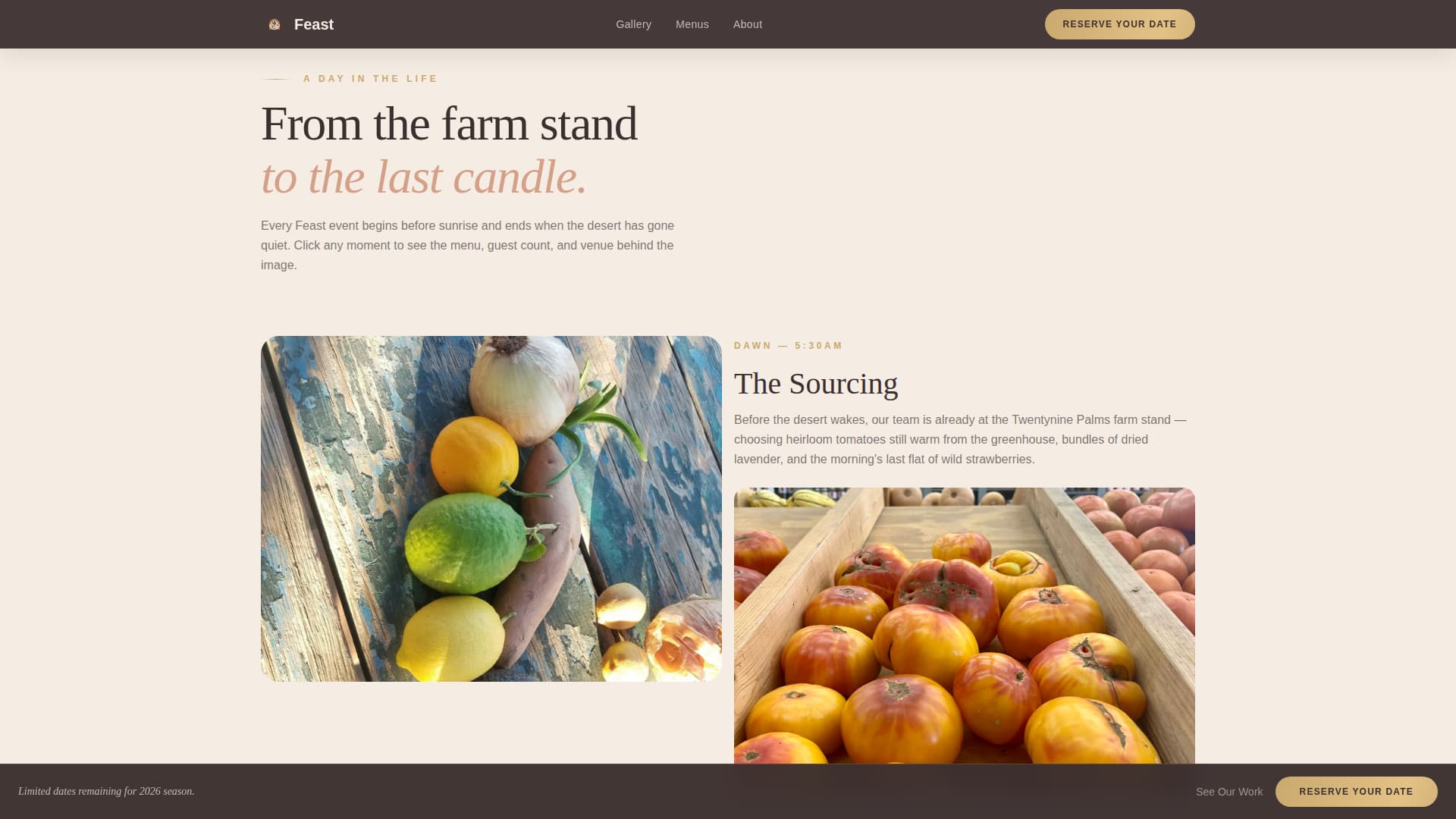 Desert Wedding Booking Website Template