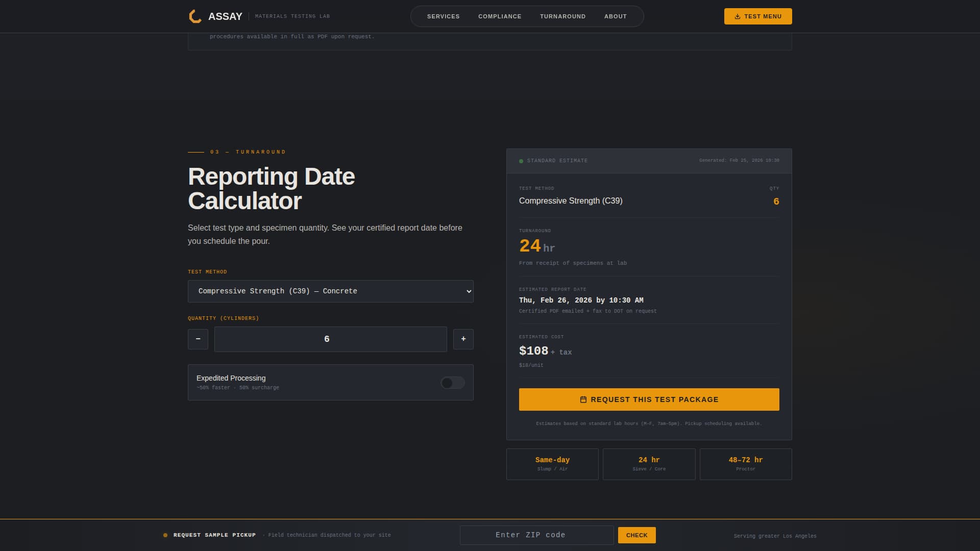 Construction Manufacturing Cost Calculator Website Template