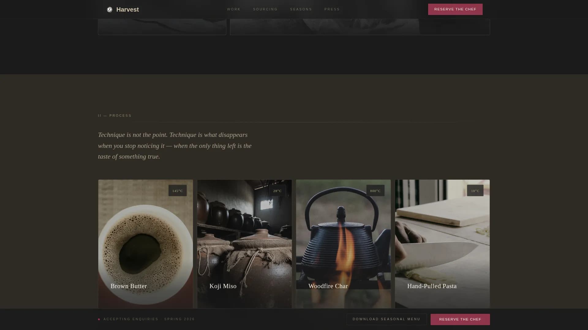 Chef & Culinary Personality Booking Website Template