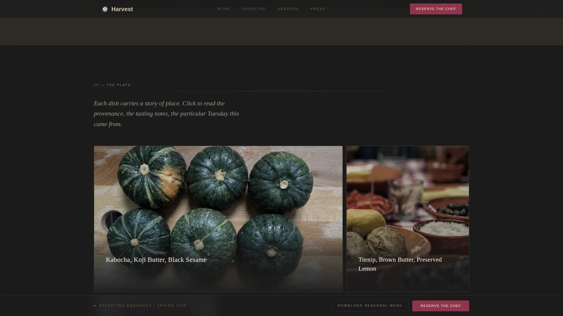 Chef & Culinary Personality Booking Website Template