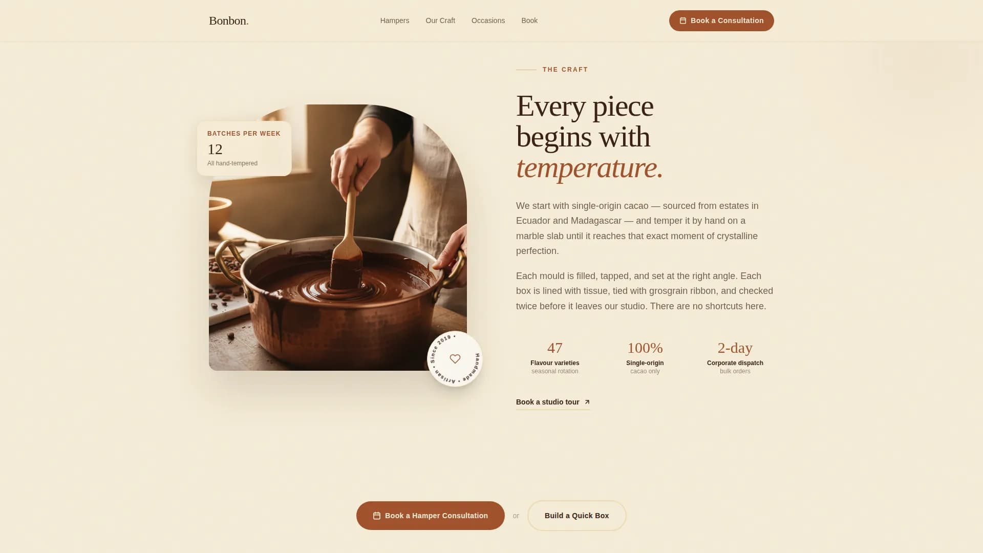 Chocolate & Confectionery Booking Website Template