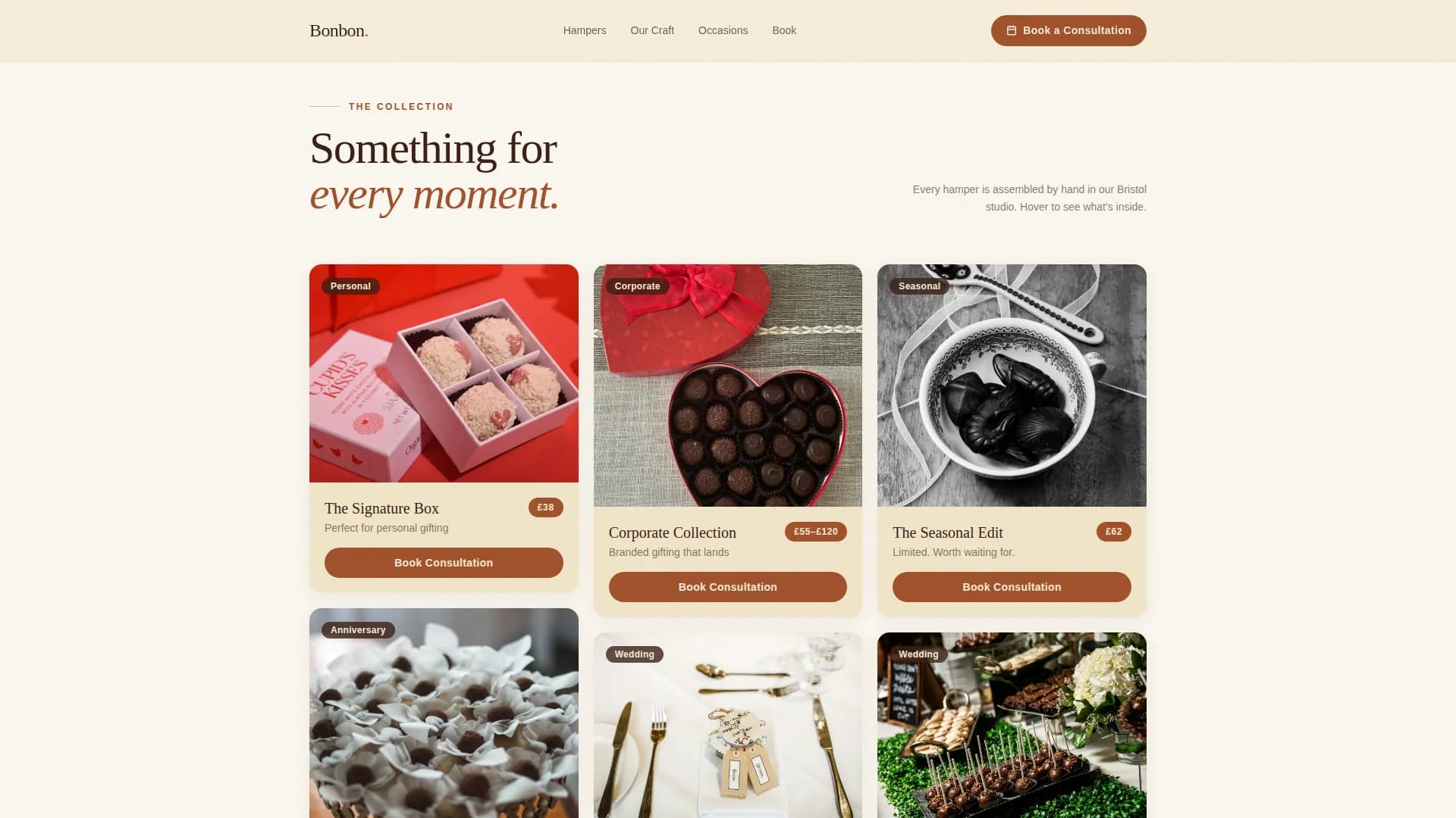 Chocolate & Confectionery Booking Website Template
