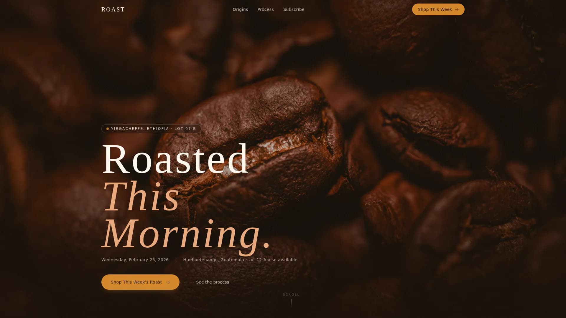 Artisan Coffee Roaster & Online Retail Website Template