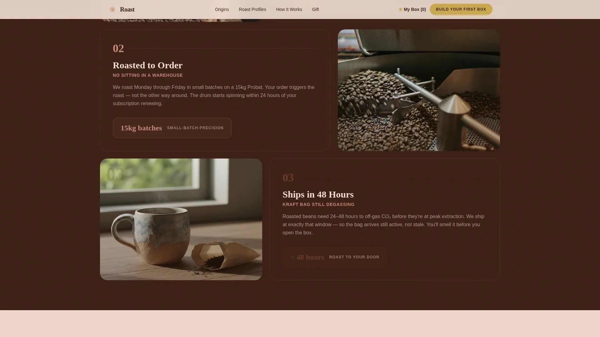 Coffee Roaster & Specialty Coffee Pricing Website Template