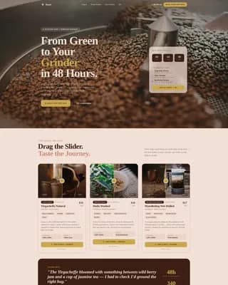 Coffee Roaster & Specialty Coffee Pricing Website Template