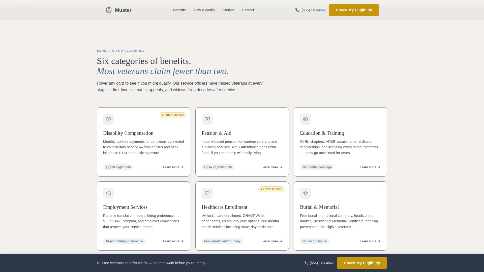 Veterans Services Government Booking Website Template
