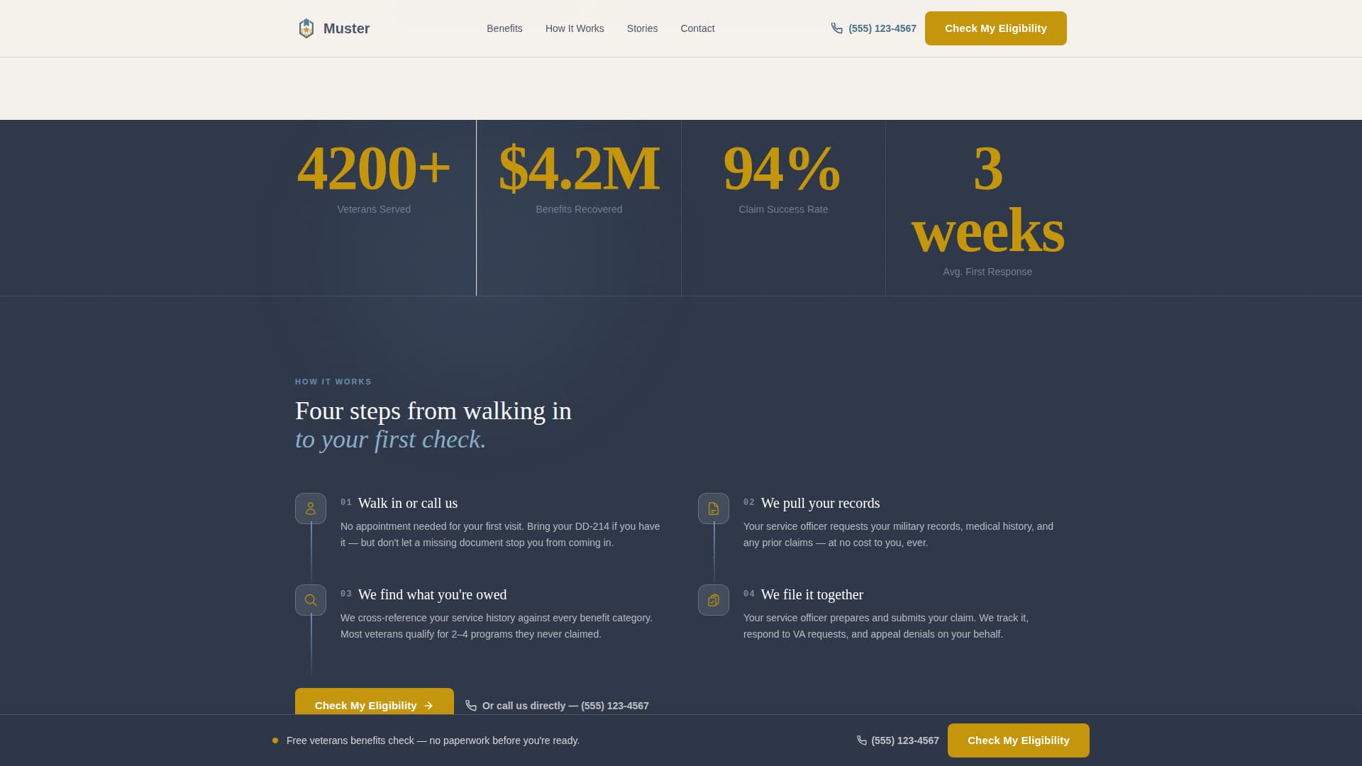Veterans Services Government Booking Website Template
