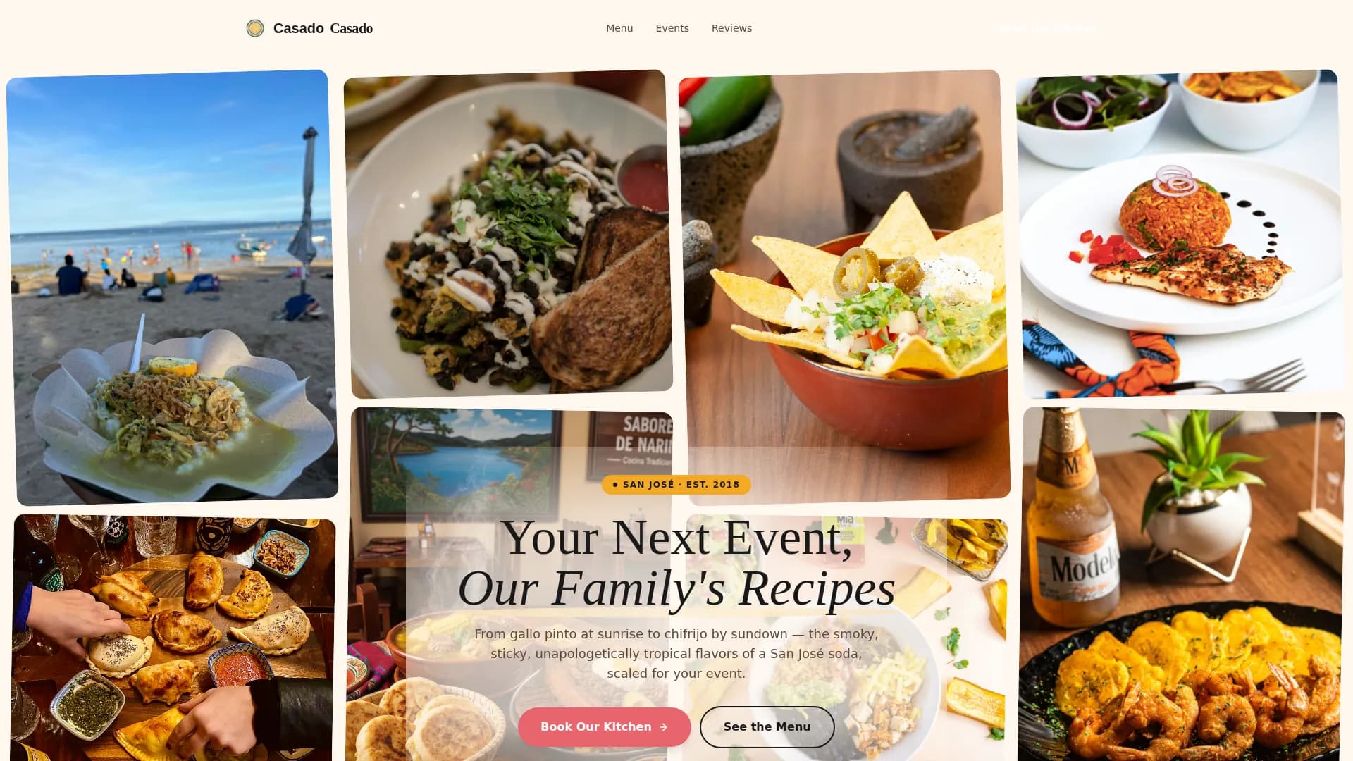 Casado - Bold Tropical Catering Landing Page Template